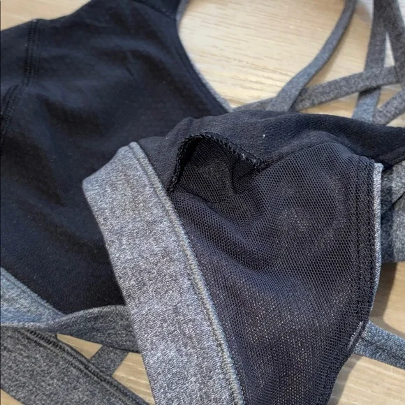 Lululemon Women's Charcoal Strappy Back Sports Bra with Red Bag Size 6 No Pads - Picture 8 of 8